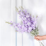 Yannew 3pcs 85cm Delphinium Artificial Flowers Long Stem Silk Hyacinth Wedding Flower Arrangements Decoration Home Room Decor