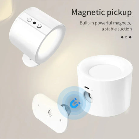 LED Magnetic Wall Light Up and Down Style Black White Rotatable Sleep Guard Bedroom Bedside Lamp Living Room Night Lighting