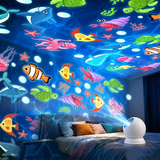 LED Starry Ocean Projector Light, Ocean Rotating Dynamic Projection Night Light, USB Plug-in Ambient Lamp, Decorative Lighting
