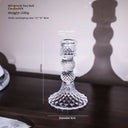 Glass Candle Wick Holder Clear Pillar Table Design Candlestick for Dining Decor