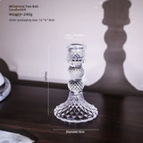 Glass Candle Wick Holder Clear Pillar Table Design Candlestick for Dining Decor