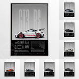 Minimalist 911 Turbo GT3-RS GT4 RS Hyper Car Sports Car Supercar Poster Canvas Painting Motosport Wall Art Pictures Home Decor