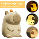 HPH Cute Capybara Night Light Novelty Dimmable Nursery Nightlight Rechargeable Touch Lamp Silicone Pat Lamp for Kids Room Decor