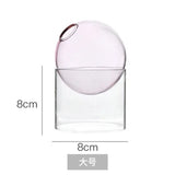 Mini Round Flower Vase Hydroponic Container Micro Landscape Glass Ecological Bottle Borosilicate Glass Bottle With Home Decorate