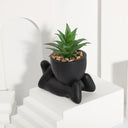 XIYA FLOWER Artificial Aloe Potted Plant Black Miniature Character Pot Fake Potted Plant Wholesale PE Material Home Decoration
