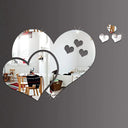 3D Acrylic Love Heart Pattern Wall Stickers, Mirror Wallpaper, Wedding, Bed Room, Home Room, Art Decor, Valentine's Day