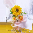Knitted Flower Bouquet Crochet Rose Flowers Hugging Bucket New Year Gifts Living Room Desk Decoration Mother's Day Gift