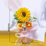 Knitted Flower Bouquet Crochet Rose Flowers Hugging Bucket New Year Gifts Living Room Desk Decoration Mother's Day Gift