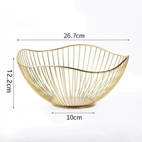 Fruit Basket Durable Metal Wire Storage Bowl Nordic Style Iron Home Snacks Bread Dining Table Indoor Cosmetic Storage Basket