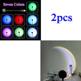 1-4pcs Sunset Lamp LED Rainbow Neon Night Light Projector Photography Wall Atmosphere Lighting for Bedroom Home Room Decor Gift