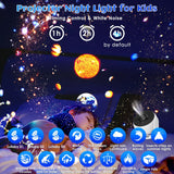 Galaxy Projector for Bedroom Pro Version HD 12 in 1 Film Discs Star Projector Galaxy Light Planetarium Projector with Timer White Noise 360 ° Rotation Bluetooth Remote Control