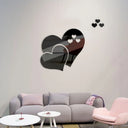 3D Acrylic Love Heart Pattern Wall Stickers, Mirror Wallpaper, Wedding, Bed Room, Home Room, Art Decor, Valentine's Day