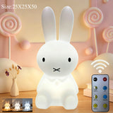 Miffy Rabbit Mood Light with Remote Control Dimming Cute Cartoon Children's Gift Bedroom Bedside Lamp Living Room Floor Lamp