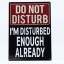 Do Not Disturb Metal Sign - Easy-to-Hang Wall Decor - Fun Tin Signs for Man Cave - Metal Dorm Room Decorations, Garage Signs, an