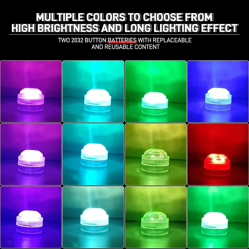 Wireless Adhesive LED Car Interior Ambient Light Remote Control Decor Auto Roof Foot Atmosphere Lamp Bicycle Tail Light
