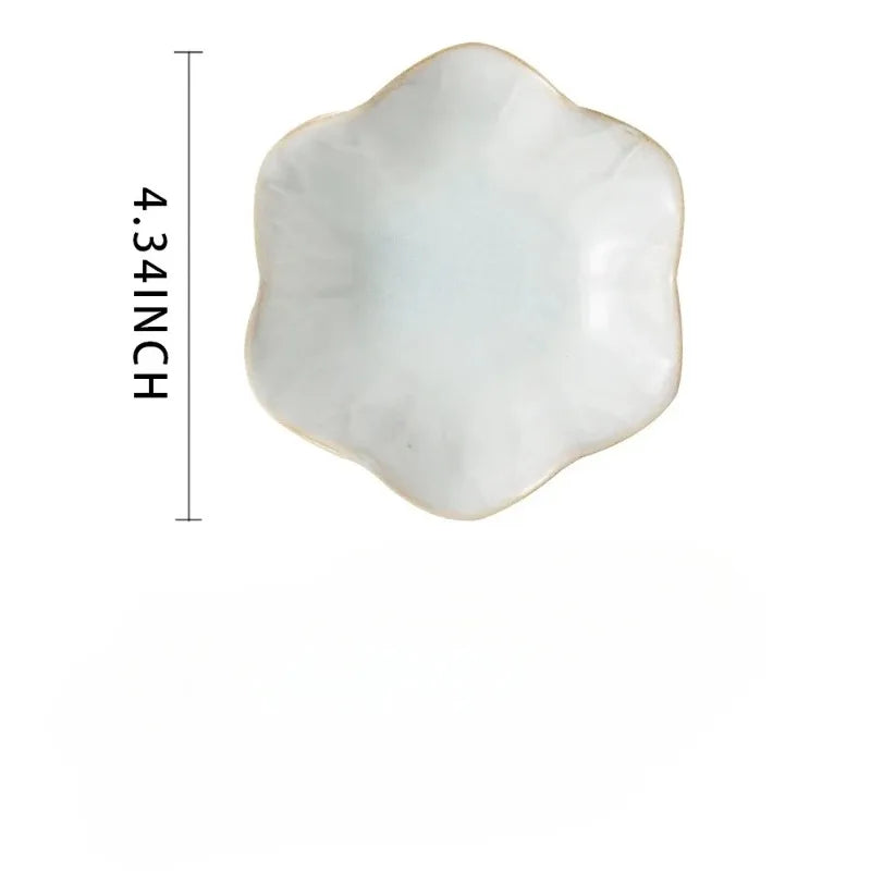 Creative and Minimalist Style Jewelry Tray Home Snack Dish Flavor Dish Ceramic Lotus Decoration Plate and Decorative Display