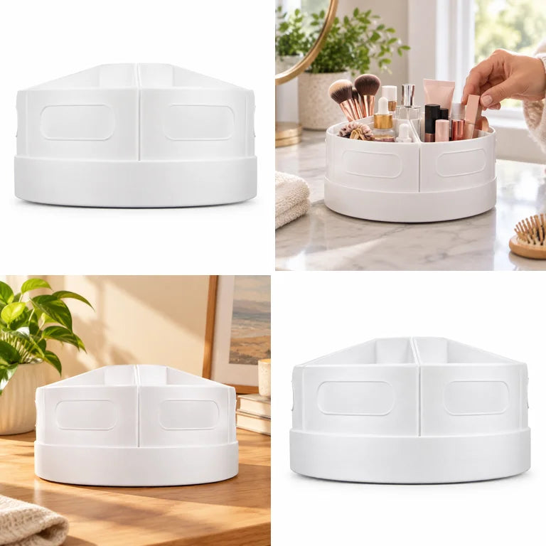 360 Degree Rotating Desk Organizer 7 Removable Bins Multi-Functional Pen Holder Stationery Storage Rack Office School Accessorie