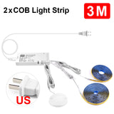 Smart Penetrable Wood COB LED Strip Touch Sensor Light 320Leds/m Warm/Neutral White Parallel Lights Kitchen Backlight Lighting