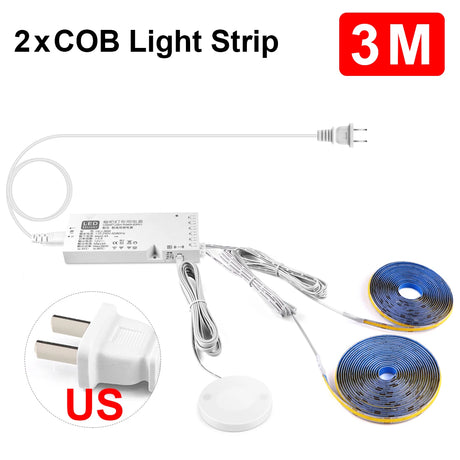 Smart Penetrable Wood COB LED Strip Touch Sensor Light 320Leds/m Warm/Neutral White Parallel Lights Kitchen Backlight Lighting