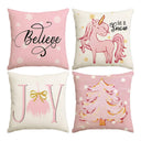 1/4pcs Christmas Pillow Cover, Pink Printed Cushion Cover, Farmhouse Decorative Sofa, Christmas Decoration (without Pillow Core)
