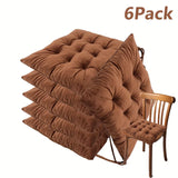6pcs/set Square Velvet Seat Cushion Thickened Soft Cushion in Winter, Suitable for Dining Rooms Living Rooms Pillows for Bedroom