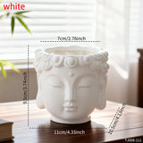 Zen Buddha Statue Resin Planter Flower Pot Home Courtyard Garden Decor Handicraft Ornament Indoor Outdoor Green Plant Gift