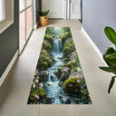 2D Mountain Stream Carpet Non-slip Floor Mat Realistic Landscape Rug Perfect for Home Decor Hallway Living Room Bedroom