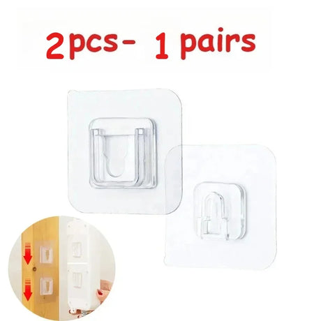 Double Sided Adhesive Wall Hooks Hanger Strong Transparent Suction Cup Storage Socket Hooks Bathroom Kitchen Bedroom Hook Kit