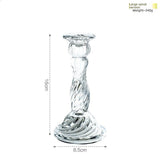 Glass Candle Wick Holder Clear Pillar Table Design Candlestick for Dining Decor