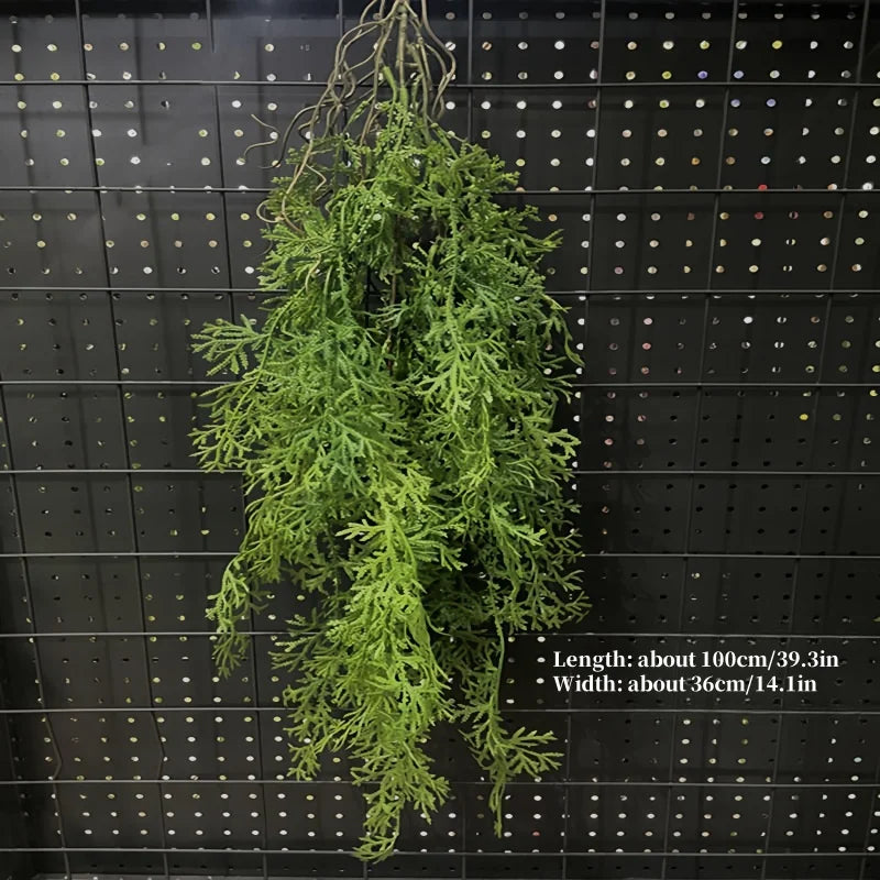 1PC Artificial Hanging Green Plants Fake Rattan Wall Hanging Plastic Vine for Home Garden Restaurant Decoration Soft Landscaping