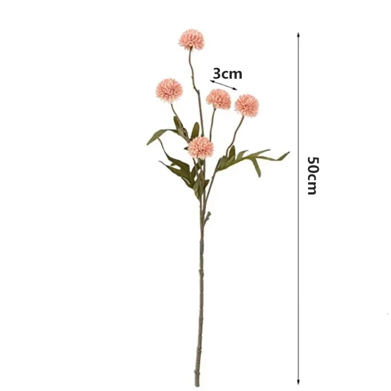 1Pcs Of Orange Artificial Flowers With Stems Mini Chrysanthemums Home Room Decoration DIY Dining Table Center Decor Accessory