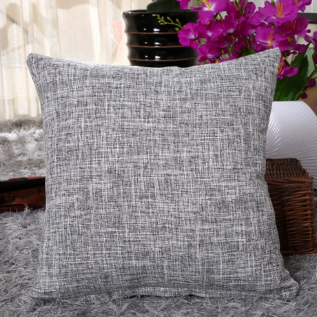 Home Cotton and Linen Cushion Cover 45x45CM Solid Color Yellow Gray Blue Green Orange White Decorative Pillows Case