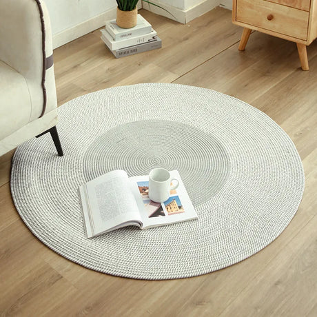 HeMu Round Woven Rugs Handmade Jute Rattan Carpet With Tassel for Bedroom Living Room Vintage Home Decor Floor Mats RoomDoor Mat