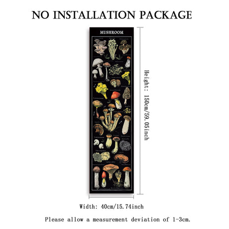 Floral & Plants Chart Vertical Tapestry Mushrooms Wall Hanging Reference Illustrative Botanical Art Tapestry Flowers Home Decor
