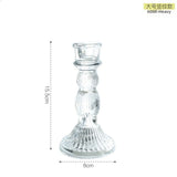 Glass Candle Wick Holder Clear Pillar Table Design Candlestick for Dining Decor