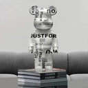27cm/10Inches Graffiti Bear Figurine Home Decor Animal Abstract Ornament Storage Money Jar Modern Room Sculpture Table Decor