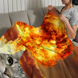 Cute cartoon funny cat meme abstract Flannel warm comfort soft plush blanket for sofa living room hogar bedroom travel gift home