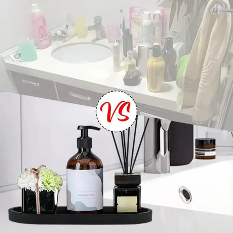 Silicone Decorative Bowl Oval Vanity Organizer Minimalist Soap Tray for Bathroom Jewelry Storage Accessories