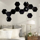 Acrylic Hexagon Mirror Wall Stickers Self Adhesive Removable Livingroom Bathroom Bedroom Wall Decoration Mirror Home Decoration