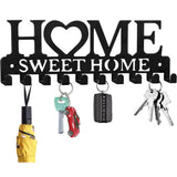 1pc Black Metal Keys Holder Wall Mount Key Holder Sweet Home Design Style Key Rack for Key Hanger with 10 Hooks