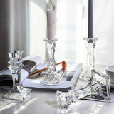 Glass Candle Wick Holder Clear Pillar Table Design Candlestick for Dining Decor