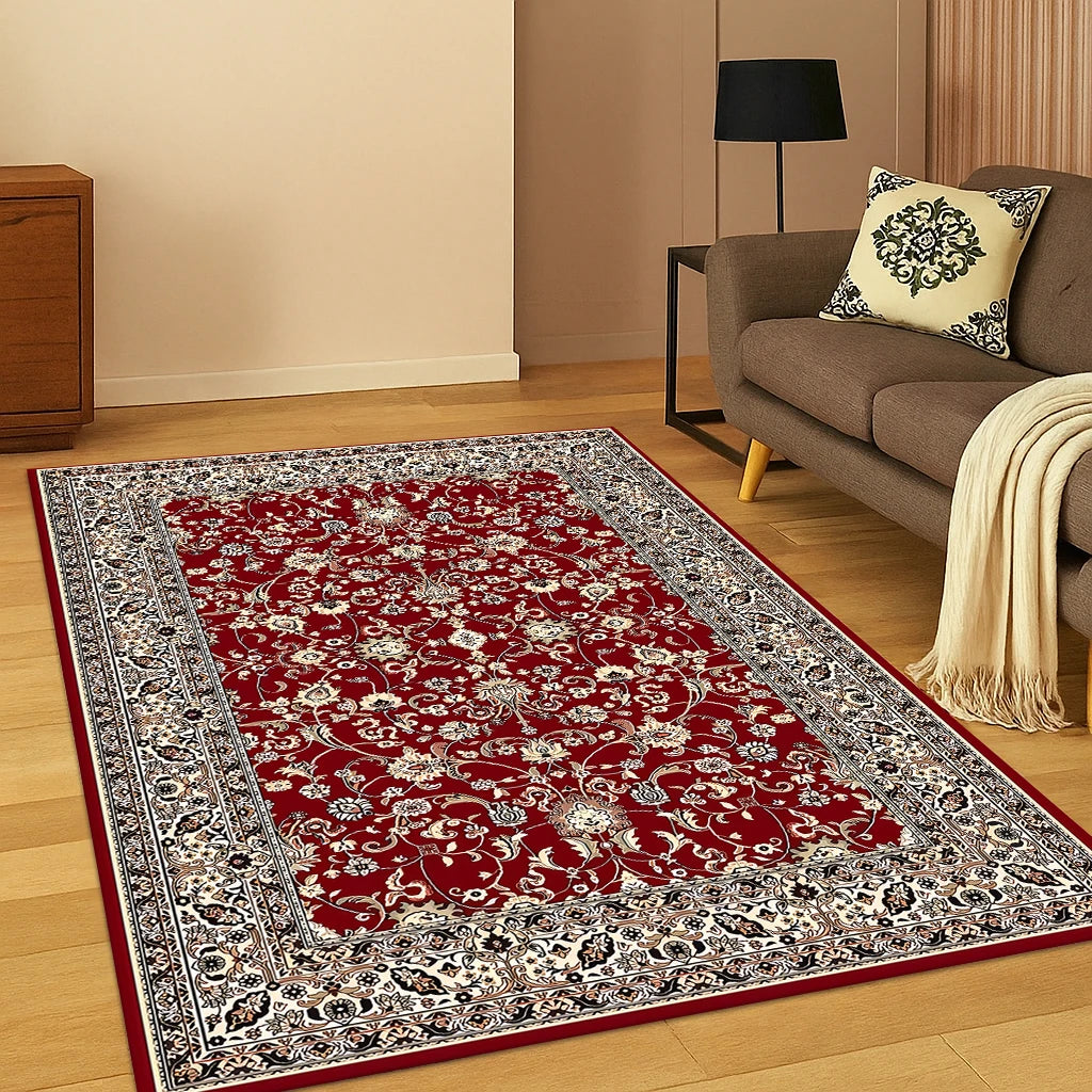 Türkiye Bohemian Persian Geometric Flower Carpet Rug for Home Bedroom Living Room Sofa Kitchen Doormat Decor,Game Non-slip Mat