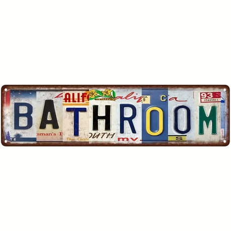 Metal Aluminum Sign BATHROOM EXIT 420 GARAGE Vintage Metal Sign for Kitchen Home Man Cave Garden Henhouse Bar Cafe Wall Decor
