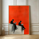 1pc Retro Surrealism Unique Men on Edge Poster - Frameless Abstract Canvas Wall Art Print for Living Room & Bedroom Decortions