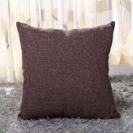 Home Cotton and Linen Cushion Cover 45x45CM Solid Color Yellow Gray Blue Green Orange White Decorative Pillows Case