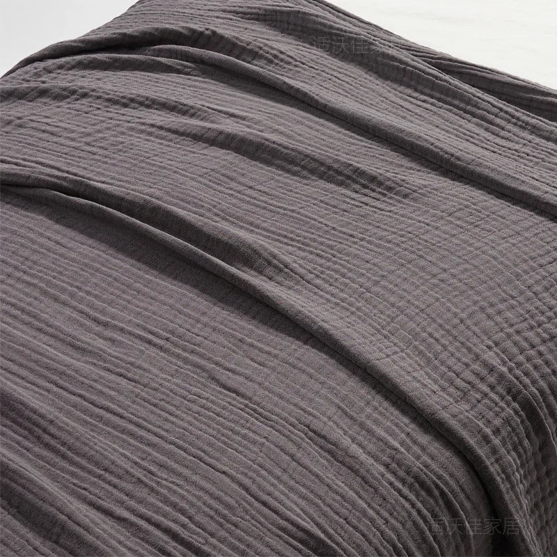 Thin Japan Cotton Yarn Blankets Summer Towel Quilt for Double Queen King Bedspread for Bed Sofa Cover Bedroom Coverlet White