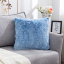 Soft Fur Cushion Cover 43x43cm Cozy Plush Decorative Pillow Cover for Living Room Sofa Decor Pillowcase White Grey Cushion Case