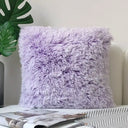 Soft Fur Cushion Cover 43x43cm Cozy Plush Decorative Pillow Cover for Living Room Sofa Decor Pillowcase White Grey Cushion Case