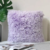 Soft Fur Cushion Cover 43x43cm Cozy Plush Decorative Pillow Cover for Living Room Sofa Decor Pillowcase White Grey Cushion Case