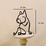Dog Art Sculpture Metal Dog Abstract Minimalist Art Iron Figurines Office Desktop Accessories For Home Decoration Cute Miniature